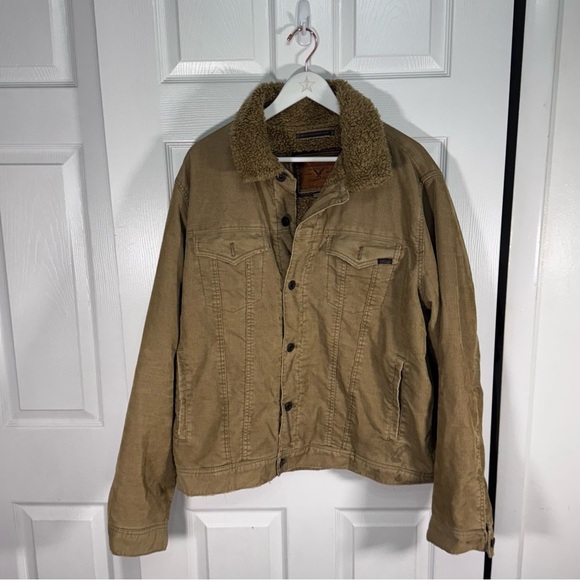 Tan Lightweight Shirt Jacket with Suede Texture - Picture 1 of 6
